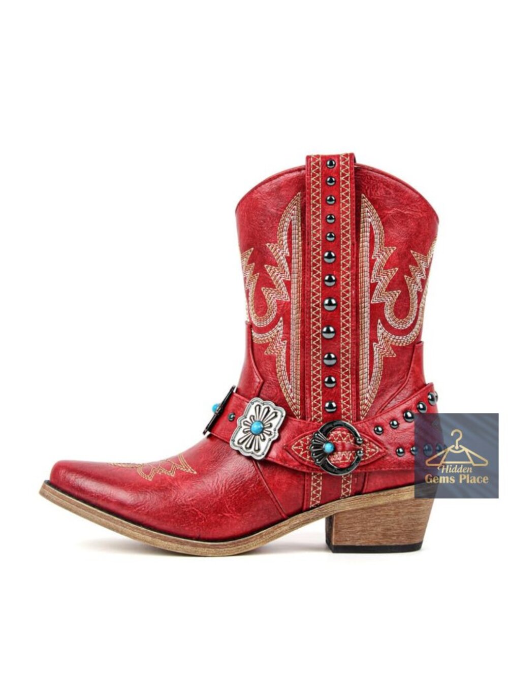Western Cowgirl Boots Ankle High Embroidered Pointed Toe Rodeo Concert Boots